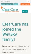 How clearcareonline.com looks like on a mobile device such as an iPhone.