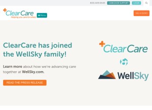 How clearcareonline.com looks like on a tablet such as an iPad.