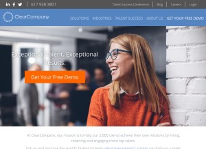 How clearcompany.com looks like on a tablet such as an iPad.