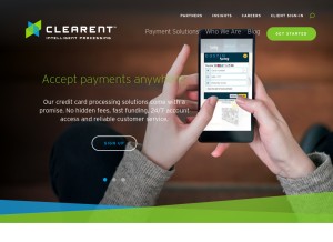 How clearent.com looks like on a tablet such as an iPad.
