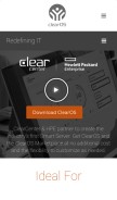 How clearos.com looks like on a mobile device such as an iPhone.