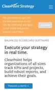 How clearpointstrategy.com looks like on a mobile device such as an iPhone.