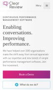 How clearreview.com looks like on a mobile device such as an iPhone.