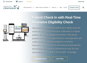 How clearwaveinc.com looks like on a tablet such as an iPad.