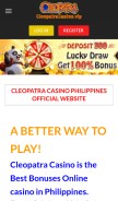 How cleopatracasino.vip looks like on a mobile device such as an iPhone.