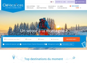 How clevacances.com looks like on a tablet such as an iPad.