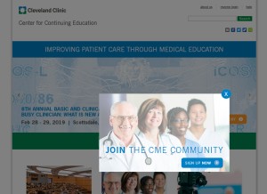 How clevelandclinicmeded.com looks like on a tablet such as an iPad.