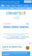 How cleverbot.com looks like on a mobile device such as an iPhone.