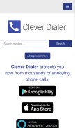 How cleverdialer.com looks like on a mobile device such as an iPhone.