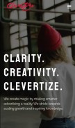 How clevertize.com looks like on a mobile device such as an iPhone.