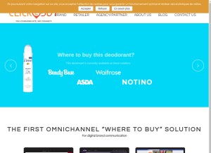 How clic2buy.com looks like on a tablet such as an iPad.