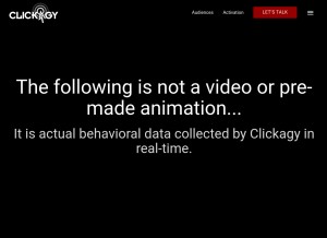 How clickagy.com looks like on a tablet such as an iPad.
