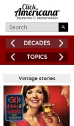 How clickamericana.com looks like on a mobile device such as an iPhone.