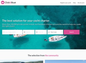How clickandboat.com looks like on a tablet such as an iPad.
