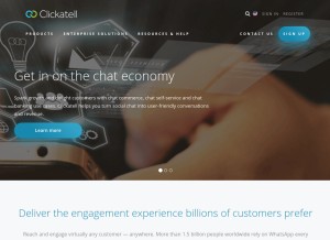 How clickatell.com looks like on a tablet such as an iPad.