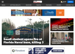 How clickorlando.com looks like on a tablet such as an iPad.