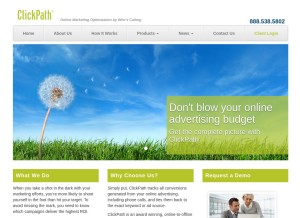 How clickpathmedia.com looks like on a tablet such as an iPad.