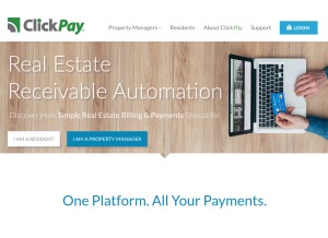 How clickpay.com looks like on a tablet such as an iPad.