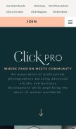 How clickprophotographers.com looks like on a mobile device such as an iPhone.