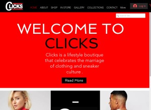 How clickskicks.net looks like on a tablet such as an iPad.