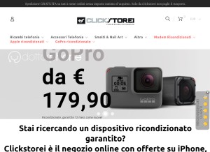 How clickstorei.com looks like on a tablet such as an iPad.