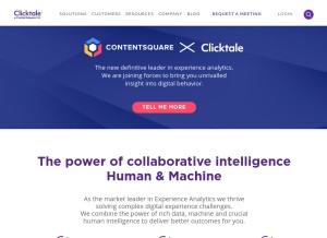 How clicktale.com looks like on a tablet such as an iPad.