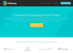 How clicktripz.com looks like on a tablet such as an iPad.