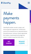 How clientpay.com looks like on a mobile device such as an iPhone.