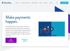 How clientpay.com looks like on a tablet such as an iPad.