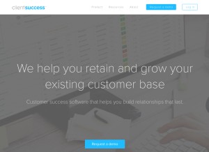 How clientsuccess.com looks like on a tablet such as an iPad.