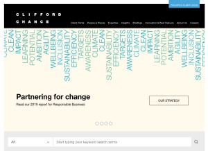 How cliffordchance.com looks like on a tablet such as an iPad.