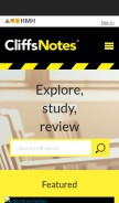 How cliffsnotes.com looks like on a mobile device such as an iPhone.