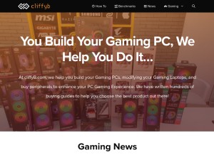 How cliffyb.com looks like on a tablet such as an iPad.