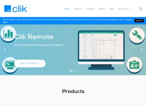How cliksoftware.com looks like on a tablet such as an iPad.