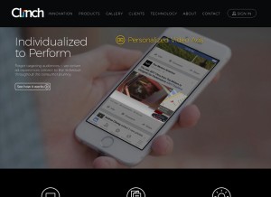 How clinch.co looks like on a tablet such as an iPad.