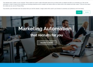 How clinchtalent.com looks like on a tablet such as an iPad.
