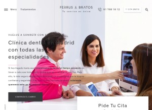 How clinicaferrusbratos.com looks like on a tablet such as an iPad.
