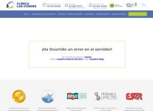 How clinicalascondes.cl looks like on a tablet such as an iPad.