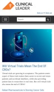 How clinicalleader.com looks like on a mobile device such as an iPhone.