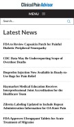 How clinicalpainadvisor.com looks like on a mobile device such as an iPhone.
