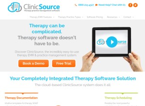 How clinicsource.com looks like on a tablet such as an iPad.