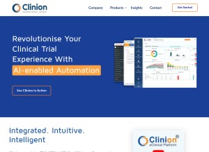 How clinion.com looks like on a tablet such as an iPad.