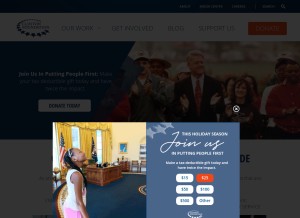 How clintonfoundation.org looks like on a tablet such as an iPad.