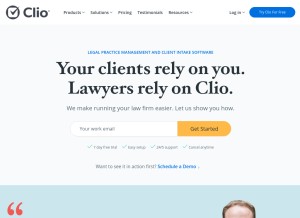 How clio.com looks like on a tablet such as an iPad.