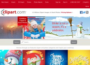 How clipart.com looks like on a tablet such as an iPad.