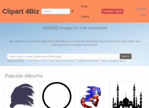 How clipart4biz.com looks like on a tablet such as an iPad.