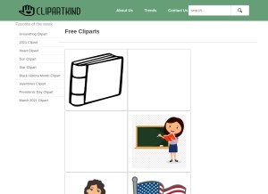 How clipartkind.com looks like on a tablet such as an iPad.