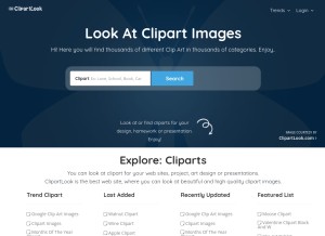 How clipartlook.com looks like on a tablet such as an iPad.