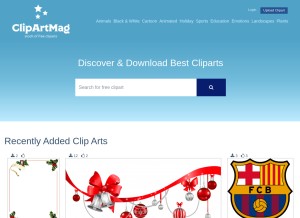 How clipartmag.com looks like on a tablet such as an iPad.