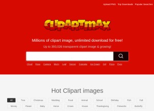 How clipartmax.com looks like on a tablet such as an iPad.